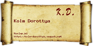 Kolm Dorottya névjegykártya